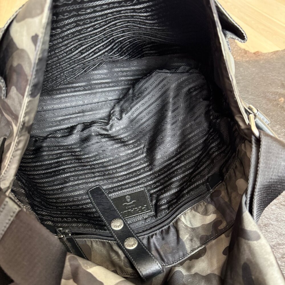 Prada Camouflage Tessuto Double Buckle Messenger Bag - Picture 9 of 12